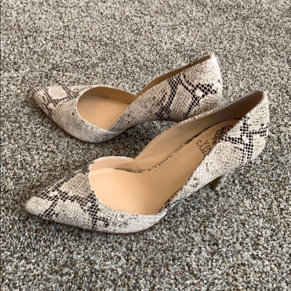 Snake printed high heels